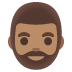 🧔🏽‍♂️ man: medium skin tone, beard display on Google